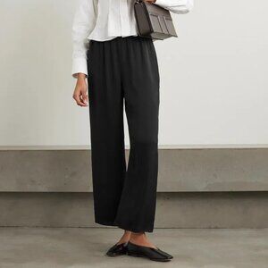Theory Silk Crepe De Chine Straight-Leg Pants